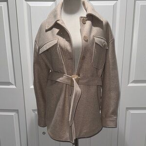 NA-KD Women's Beige Utility Jacket with Belt